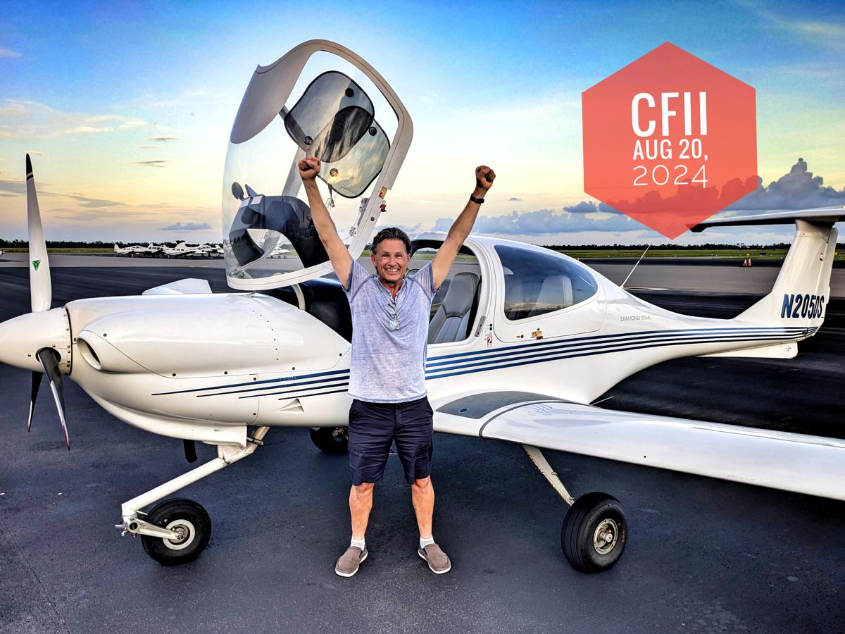 Russell on his CFII checkride day, 2024