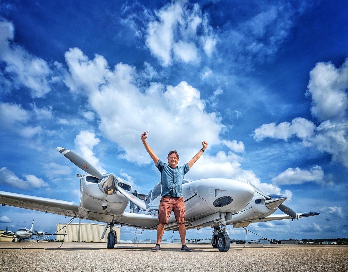 Russell with an airplane, 2024