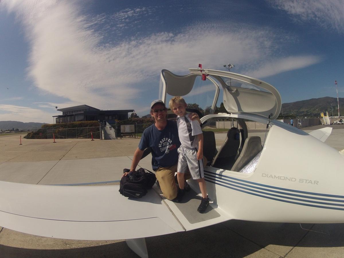 Russell with an airplane, 2011